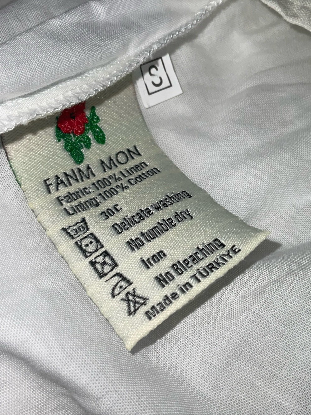 Fanm Mon White Mini Dress with Blue & Pink Floral Embroidery - Picture 7 of 7